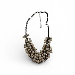 Elegant Cream Beaded BIB chain Necklace